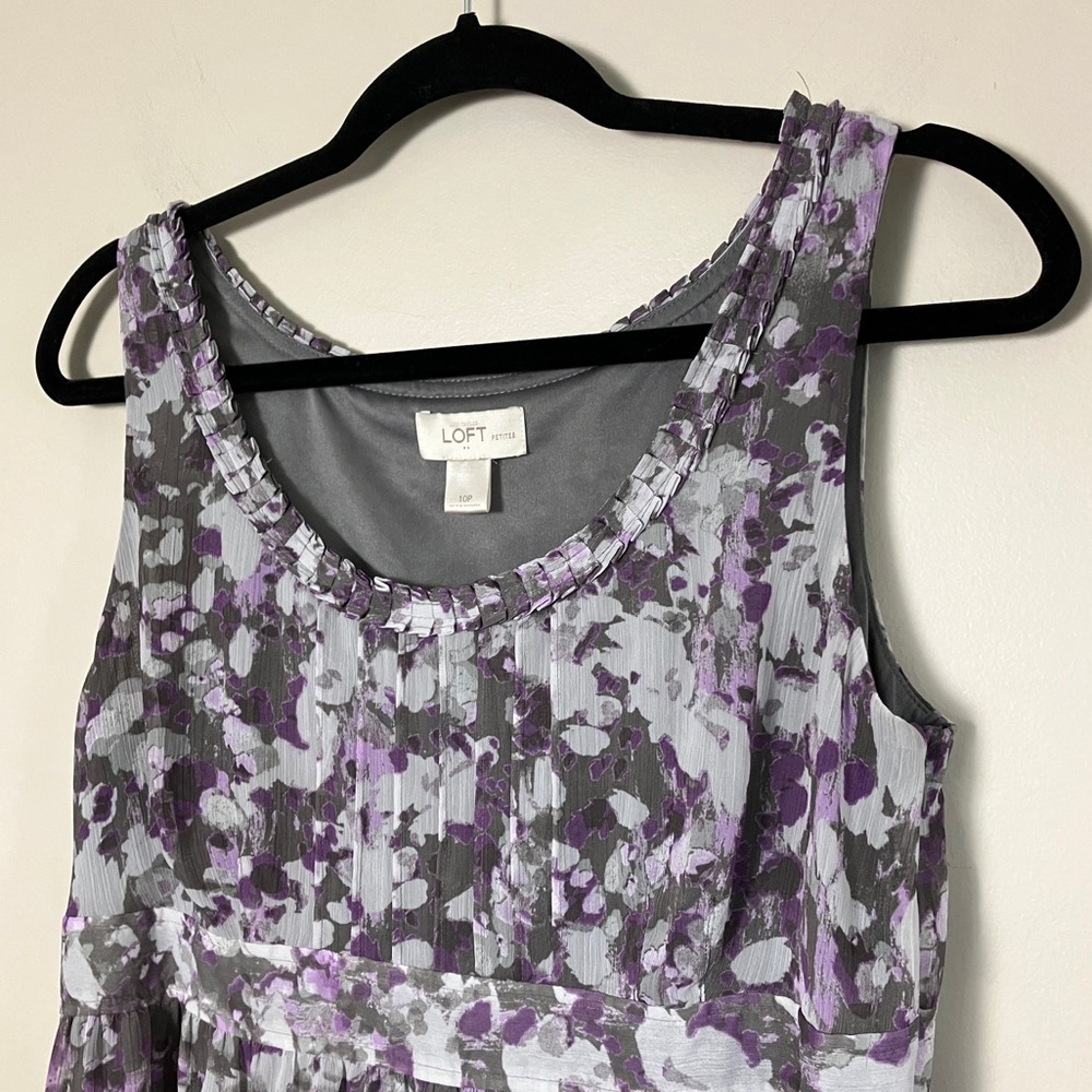 LOFT Dress sheer Sleeveless Floral Print women’s size 10P petites - Picture 9 of 11